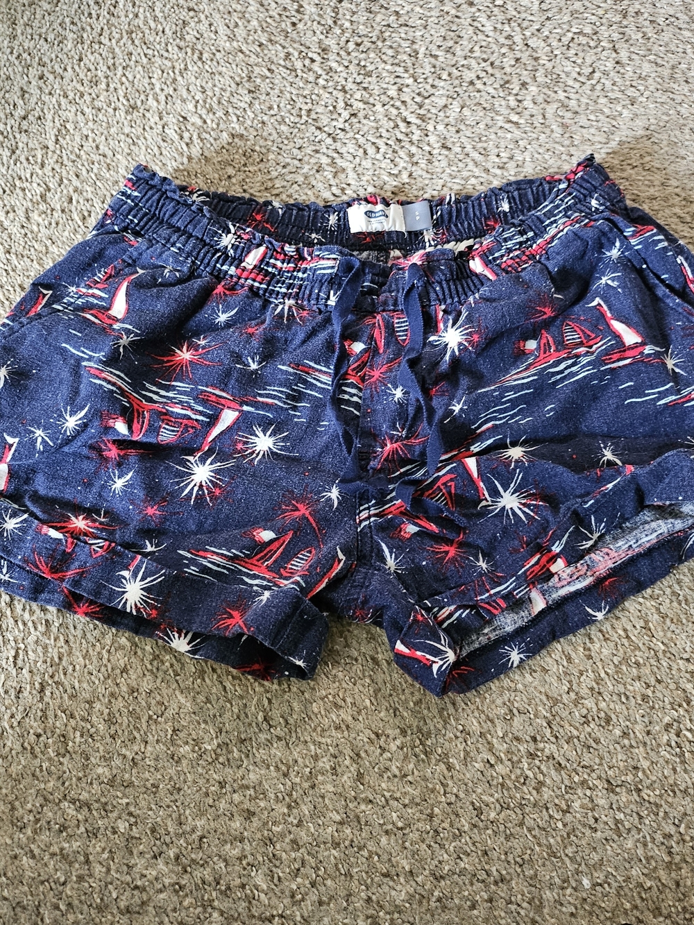 Old Navy Navy 2015 Linen Tie 4th Of July Shorts Size Sp
